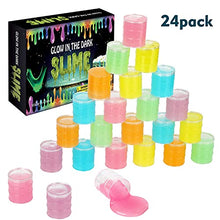 Load image into Gallery viewer, 24 Pack Glow in The Dark Slime,Multi Colors Crystal Galaxy Slime - Green, Blue, Pink, Yellow, Purple and Orange Party Favors ,Birthday Gifts for Kids Girl and Boys
