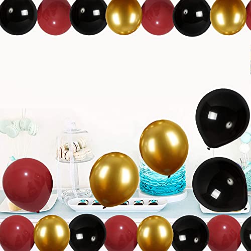 Red, Black and Gold Balloon Decoration  Black and gold balloons, Red  birthday party, Gold birthday party
