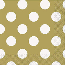 Load image into Gallery viewer, Unique Industries, Polka Dot Paper Plates, 8 Pieces - Gold
