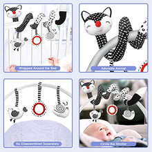 Load image into Gallery viewer, Euyecety Baby Spiral Plush Toys, Black White Stroller Toy Stretch &amp; Spiral Activity Toy Car Seat Toys, Hanging Rattle Toys for Crib Mobile, Newborn Sensory Toy Best Gift for 0 3 6 9 12 Months Baby-Fox
