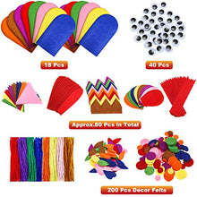 Load image into Gallery viewer, 16 Pieces Hand Puppet Making Kit for Kids Felt Sock Puppet Art Craft with Creative Pompoms Googly Wiggle Eyes for Boys Girls Making Your Own Puppets Party Supplies
