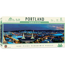 Load image into Gallery viewer, MasterPieces Cityscapes Panoramic Jigsaw Puzzle, Downtown Portland, Oregon, Photographs by James Blakeway, 1000 Pieces
