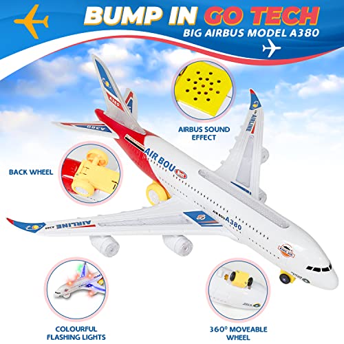 Kidsthrill Kids Airplane Toy - Bump & Go Technology Airplane Toddler Toys  with Lights & Airplane Sounds, Toddler Airplane Toys for 3 Year Old Boys 