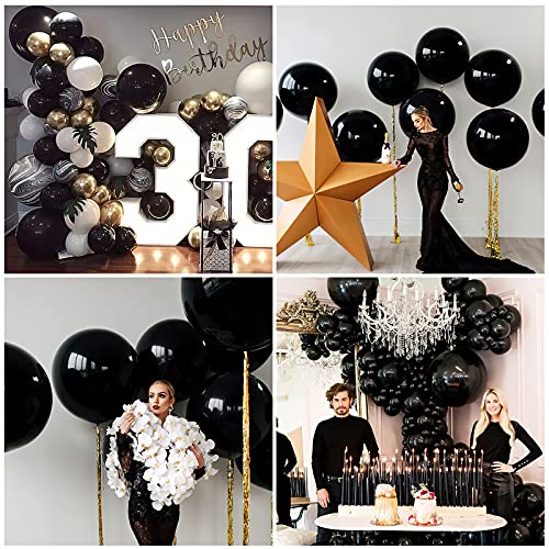 PartyWoo Black and Gold Balloons, 59 pcs Black