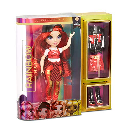 Rainbow High Ruby Anderson – Red Fashion Doll with 2 Outfits