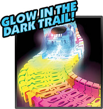 Load image into Gallery viewer, Mindscope Twister Tracks Neon Glow in The Dark 221 Piece (11 feet) of Flexible Assembly Track Emergency Series
