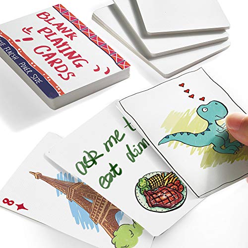 Blank Playing Cards, 180PCS White Blank Index Flash Cards, Study Learning  Cards, Vocabulary Word Card, Message Card, DIY Gift Card, Game Cards, Matte  Finish, Poker Size