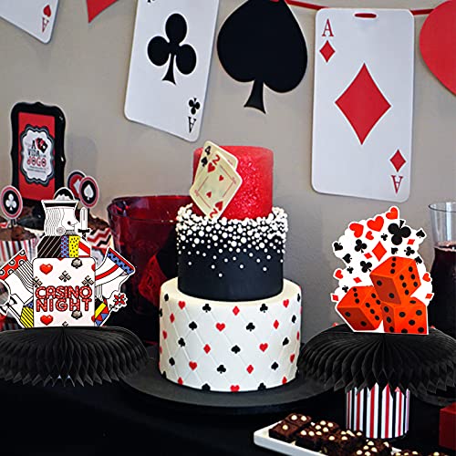 Keymall 9.8 Inch Casino Party Honeycomb Centerpieces Sets,Casino