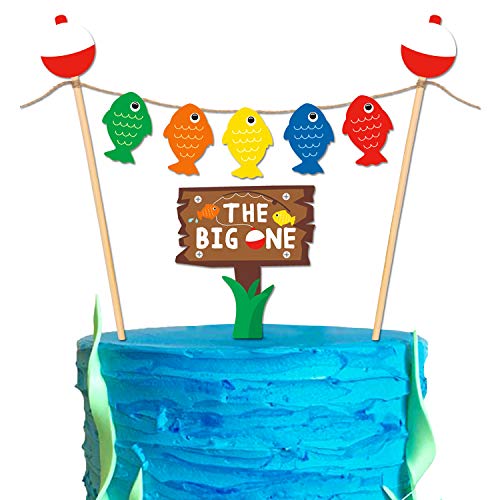 The Big One Cake Topper Bobber Gone Fishing Theme Little Fisherman