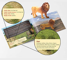 Load image into Gallery viewer, PREXTEX Realistic Safari Animal Figurines - 9 Large Plastic Figures - Jungle, Zoo, Forest, and Wild Animal Toys with Educational Animals Book | Great Gift for Birthday Party | Toddlers 1-3 Years Old
