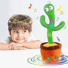 Load image into Gallery viewer, QIUXQIU Cactus Plush Toys 120 Music Recording and Follow You Speak and LED Glow Wiggle Dancing Cactus Electronic Toy,Plush Toy in Pot Decoration &amp; Children Funny Stress Relief Toys
