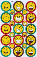 Smile Smiley Colorful sticker decal 1 sheet Dimensions: 27 cm x 18 cm –  ToysCentral - Europe