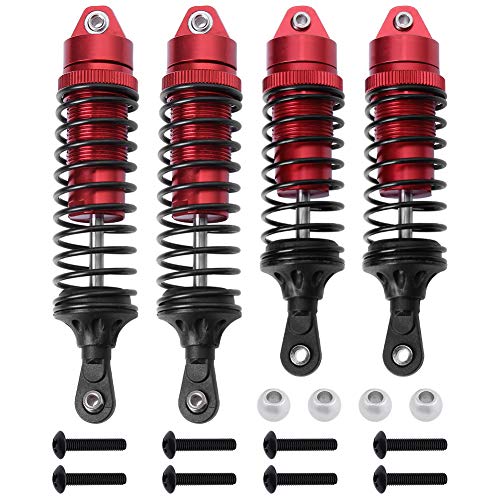 Hobbypark 4PCS Aluminum Front & Rear Shock Absorber Assembled Red for 1/10 Traxxas Slash 4x4 4WD Option Parts