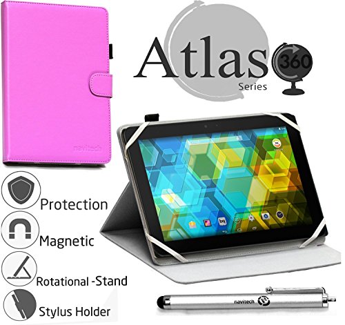 Navitech Purple Faux Leather Case Cover with Stand Compatible with Theibowin P130 10.1 Inch 1280x800 IPS Resolution Tablet PC