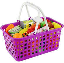 Load image into Gallery viewer, Click n&#39; Play 33 Pc. Kids Pretend Play Grocery Shopping Play Toy Food Set, Fruit and Vegetable with Shopping Basket
