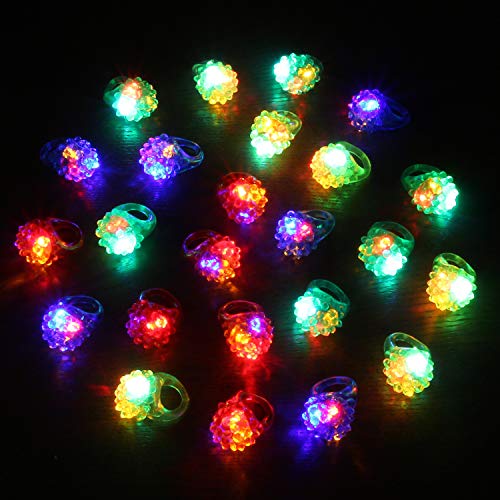 Novelty Place Led Jelly Ring, Light Up Bumpy Rings Flashing Party Toys For Kids Birthday Party & Hal