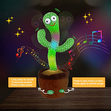 Load image into Gallery viewer, QIUXQIU Cactus Plush Toys 120 Music Recording and Follow You Speak and LED Glow Wiggle Dancing Cactus Electronic Toy,Plush Toy in Pot Decoration &amp; Children Funny Stress Relief Toys
