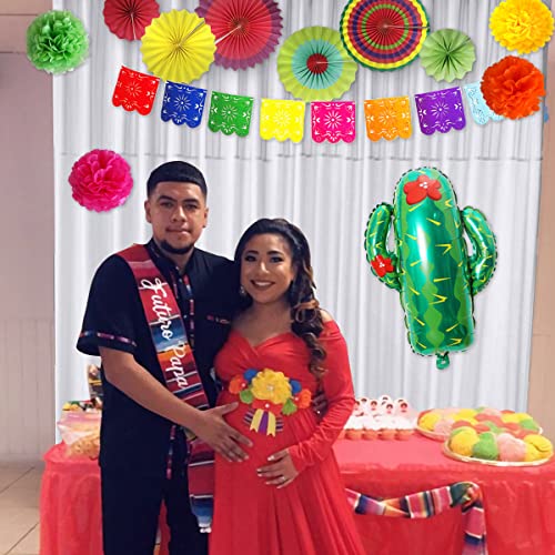 57pcs/set Mexican Gender Reveal Party Decorations Include Senor Or Senorita  Banner, Senor Or Senorita Cake Topper Hanging Paper Fans Colorful Balloons  For Mexican Theme Taco Bout A Baby Shower Party - Home