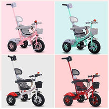Load image into Gallery viewer, 3 Round Children&#39;s three-wheeled cart Miwa pedal bicycle 2 in 1 parent putter tricycle 2-year-old children 1 2 3 4 5 6-year-old boys and girls is suitable for indoor and outdoor storage compartment an
