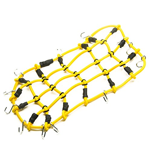Yellow 1/10 RC Elastic 18x9cm Luggage Net with Hook for RC Vehicles Crawler Buggy Car D90 TRAXXAS TRX-4 Roof Rack