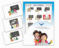 Yo-Yee Flash Cards - School Subjects Picture Cards in English for Toddlers, Kids, Children and Adults - Including Teaching Activities and Game Ideas