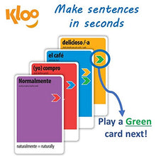 Load image into Gallery viewer, KLOO&#39;s Learn to Speak Spanish Language Card Games Pack 1 (Decks 1 &amp; 2)
