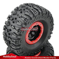 hobbysoul 4pcs RC 2.2 Beadlock Wheels & AR Casper 135mm Crawler Tires for 1/10 RC Crawler