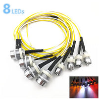 Kalevel RC Car Lights 8 LED Light RC Truck LED Lights 1/10 1/8 1/12 RC Car Kit Headlights and Taillight Accessories