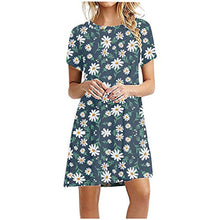 Load image into Gallery viewer, Women&#39;s Short Dress O-Neck midi Floral Print Sleeveless Knee-Length Dress
