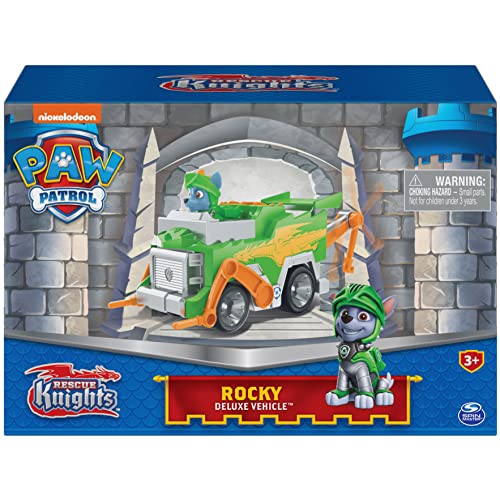 Rocky Rescue Knights Paw Patrol vehicle and figurine