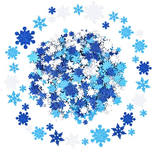 Coopay Glitter Foam Snowflake Stickers Self-Adhesive Snowflake