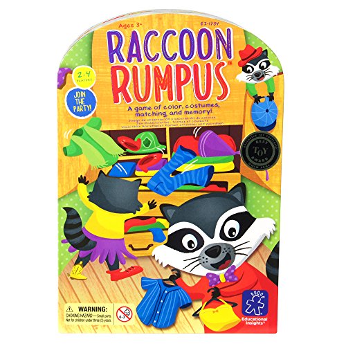 Educational Insights Raccoon Rumpus Game, Dice Rolling Color Matching Preschool Game, Ages 3+