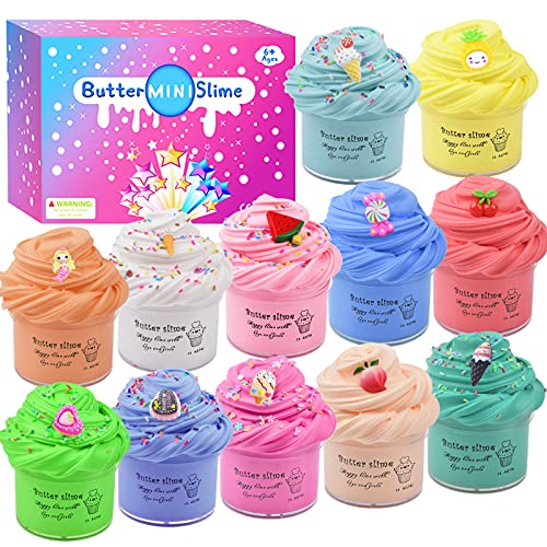 12 Pack Butter Slime Kit ,Mini Scented Slime for Kids Party Favor,Stress Relief Toy for Girls and Boys,Soft and Stretchy