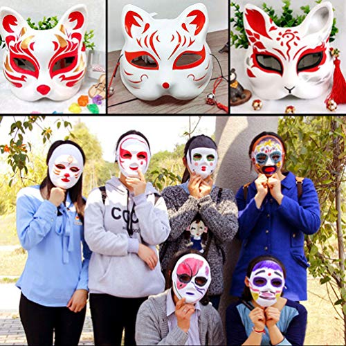 5 Pcs masquerade paper mask cat masks paper cat mask for kid white