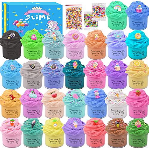 WANIBALUO 30 Pack Butter Slime Kit ,Mini Scented Slime for Kids Party Favor, Soft and Non-Sticky,Stress Relief Toy for Girls and Boys
