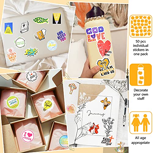 DETICKERS Jesus Stickers for Kids Religious Stickers for Scrapbooking Waterproof Christian Stickers for Adults Water Bottles